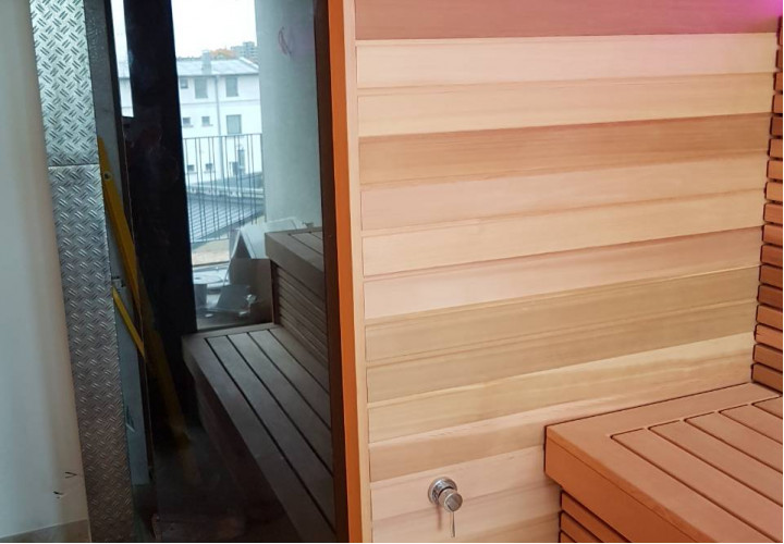 Συνδυασμένη σάουνα με τοίχο από αλάτι Ιμαλαΐων