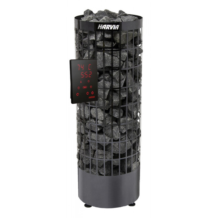 Ηλεκτρικός θερμαντήρας σάουνας - HARVIA Cilindro Black Steel PC70XE 6,8 kW, εκθετήριο