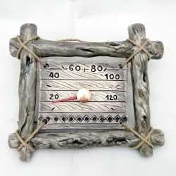 Κεραμικό θερμόμετρο σάουνας - σε πλαίσιο κλαδιών 
