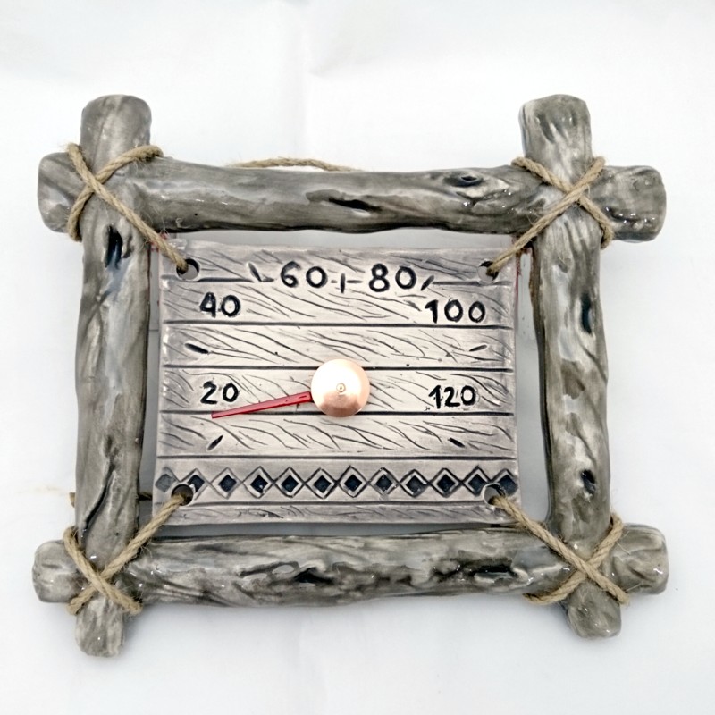 Κεραμικό θερμόμετρο σάουνας - σε πλαίσιο κλαδιών