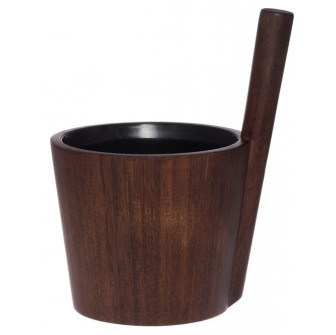Κουβάς σάουνας Rento Dark Bamboo με μαύρο ένθετο, 5 λίτρα