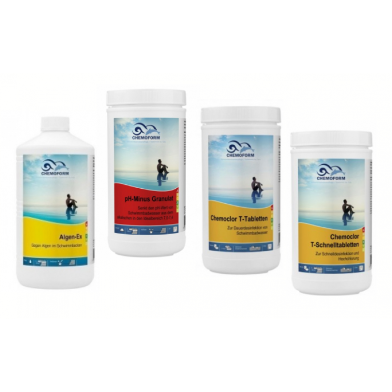 Κιτ χημικών CHEMOFORM για πισίνες με χάρτινο φίλτρο, μικρό