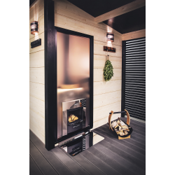 HARVIA Duo γυάλινος τοίχος 9 x 19 με σκελετό, μαύρο αλουμίνιο  HARVIA Duo γυάλινος τοίχος 9 x 19 με σκελετό, μαύρο αλουμίνιο