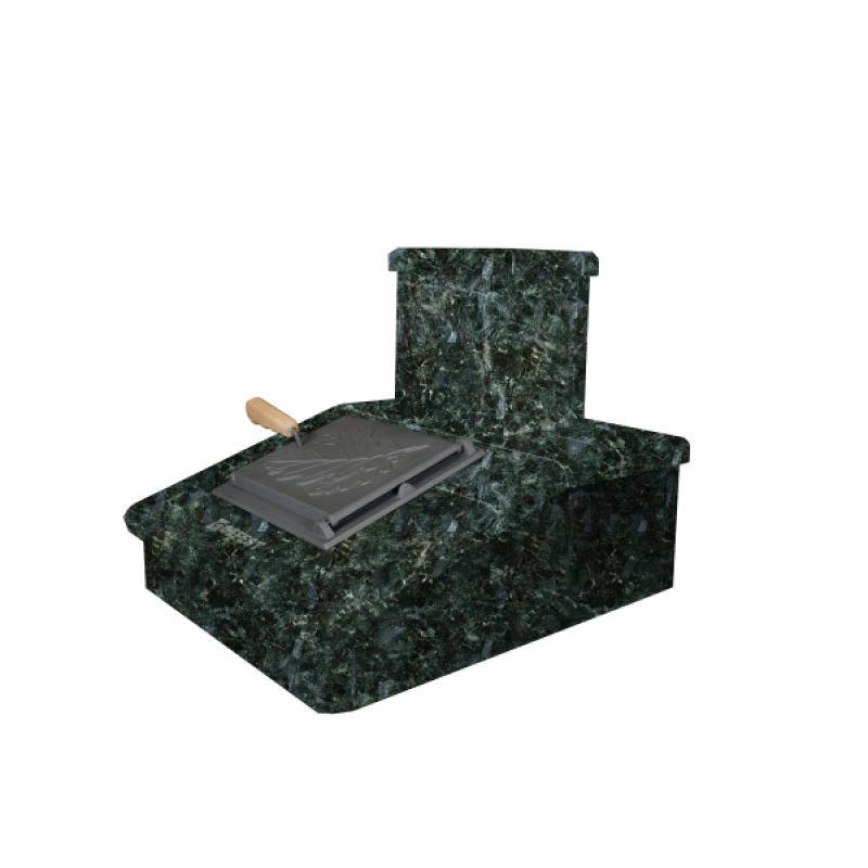 Πέτρινο φινίρισμα καμινάδας, σκούρο Serpentine, 290 mm