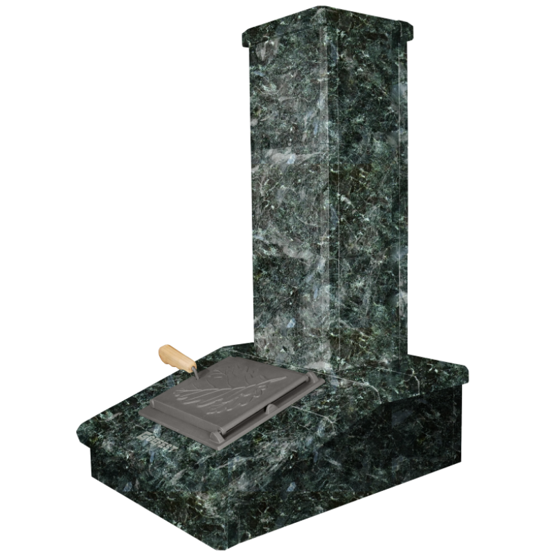 Πέτρινο φινίρισμα καμινάδας, σκούρο Serpentine, 790 mm