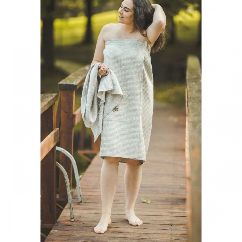 Γυναικεία ποδιά σάουνας, λινό