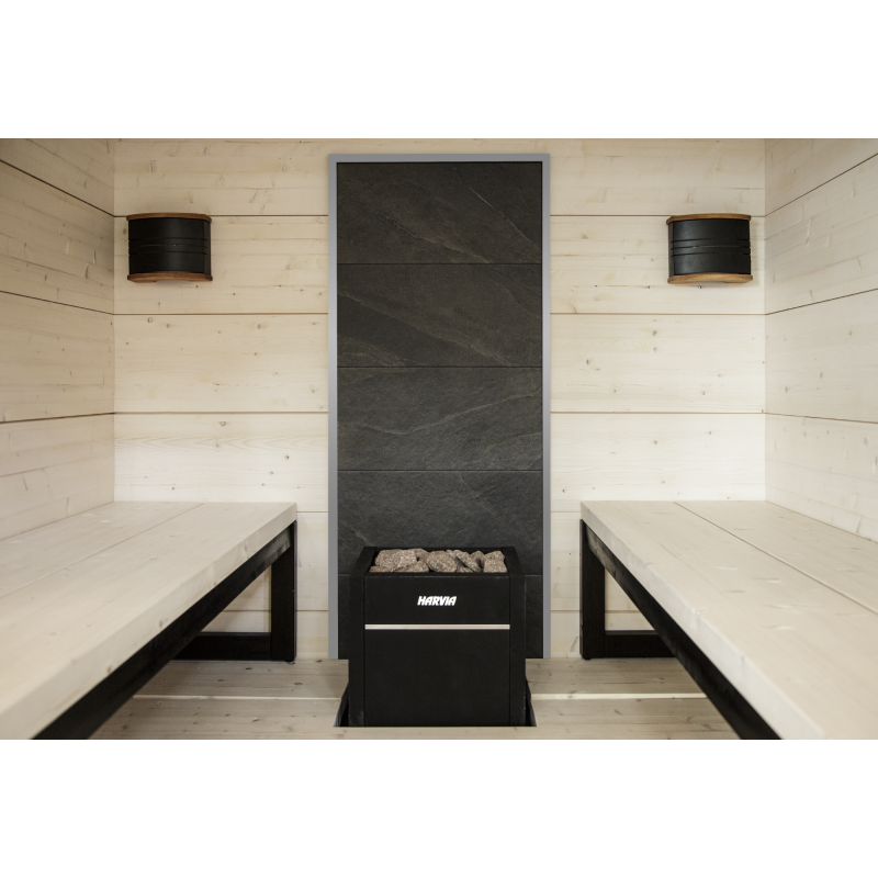 Πέτρινος τοίχος HARVIA, γκρι πλαίσιο