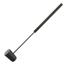 Μαύρη κουτάλα σάουνας, μακριά λαβή 