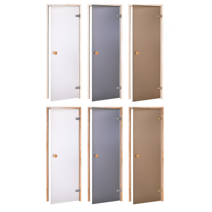 Γυάλινες πόρτες σάουνας AD STANDART, Ματ γυαλί, 80 x 210, Alder, Ματ διαφανές