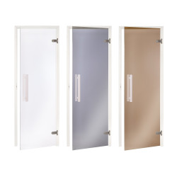 Γυάλινη πόρτα σάουνας AD, Λευκό πλαίσιο  Γυάλινη πόρτα σάουνας AD, Λευκό πλαίσιο