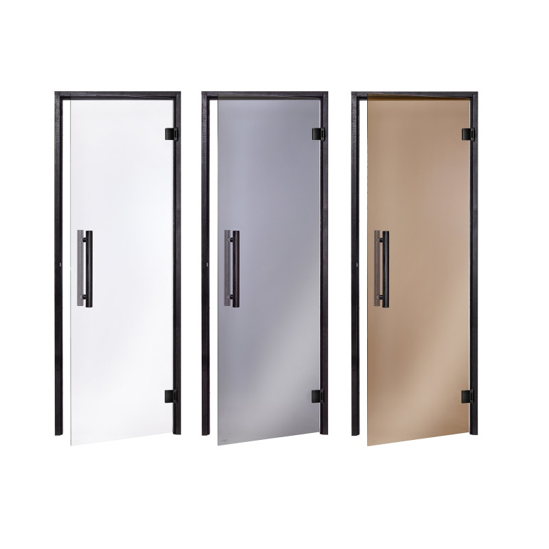 AD γυάλινη πόρτα σάουνας, μαύρο πλαίσιο