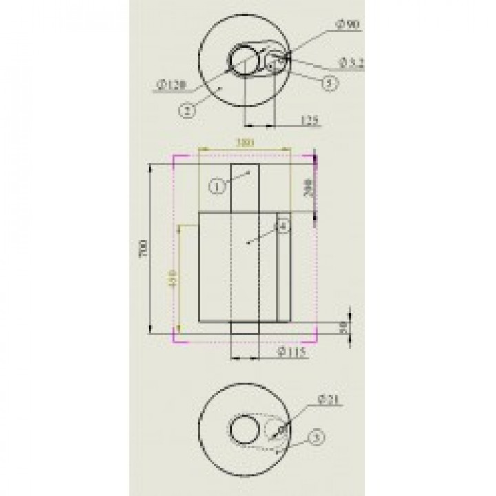 ΔΕΞΑΜΕΝΗ ΓΙΑ ΣΑΟΥΝΑ 45 L 0,8 mm, 115/D115