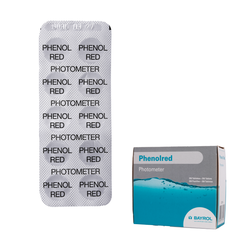 Δισκία ελέγχου νερού για φωτόμετρο Phenolred, προσδιορισμός pH, 10 δισκία