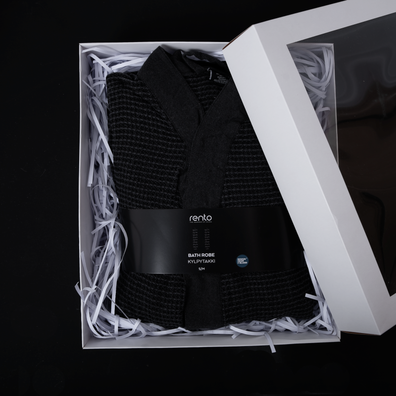 Μπουρνούζι σε συσκευασία δώρου, RENTO KENNO, S/M, γκρι