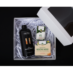 Σετ δώρου σε συσκευασία δώρου LEMON. Μέλι, αιθέριο έλαιο και άρωμα 