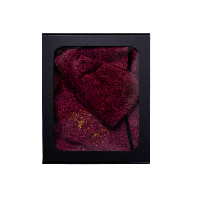 Σετ δώρου σε κουτί δώρου για ΑΥΤΗΝ. Γυναικείο καπέλο και ποδιά σάουνας - ΜΠΟΡΝΤΟ