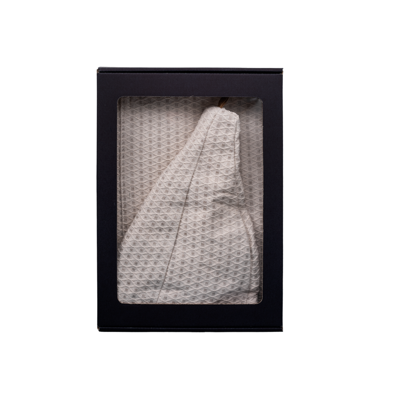 Σετ δώρου σε κουτί δώρου για ΑΥΤΟΝ. Ανδρικό καπέλο και ποδιά σάουνας - ΛΙΝΟ