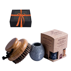 Σετ δώρου σε κουτί δώρου ΑΡΩΜΑΤΙΚΗ ΖΕΣΤΑΣΙΑ. Ένα πινέλο, ένα κυπελλάκι για αρώματα και αιθέρια έλαια 
