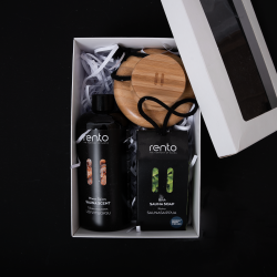 Σετ δώρου σε κουτί δώρου WINTER SPICES. Αρωματικό εκχύλισμα, πινέλο σώματος και σαπούνι. 