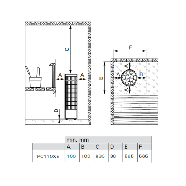 Ηλεκτρικός θερμαντήρας σάουνας - HARVIA Cilindro PC110XE 10,8 kW