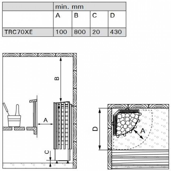 Ηλεκτρική σόμπα σάουνας - HARVIA Glow Corner TRC70EE 6,8 kW