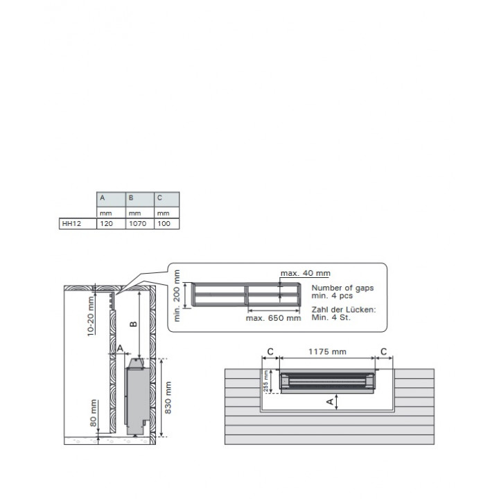 Ηλεκτρικός θερμαντήρας σάουνας - HARVIA Hidden Heater HH12 12,00 kW