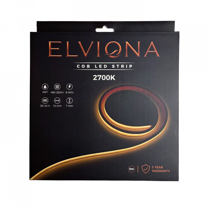 Λωρίδα σάουνας Elviona COB LED , 2700 K, 5 m