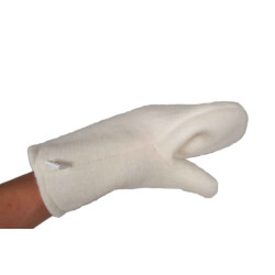 Μάλλινο λευκό γάντι για σάουνα 