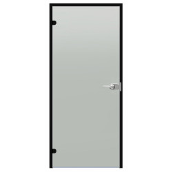 Γυάλινη πόρτα Harvia Black Line με κλειδαριά, σατινέ, 7x21, μαύρο πλαίσιο αλουμινίου 