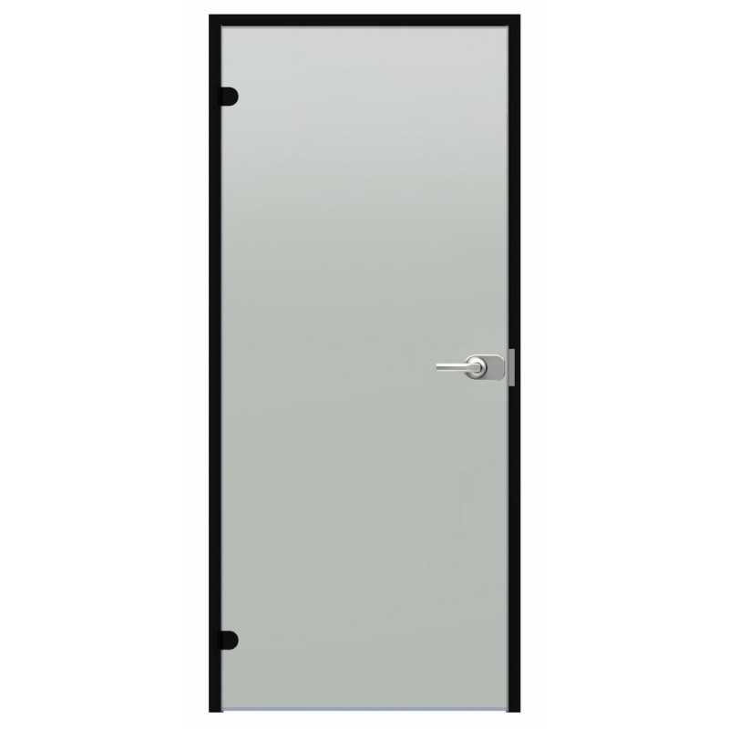 Γυάλινη πόρτα Harvia Black Line με κλειδαριά, σατινέ, 7x21, μαύρο πλαίσιο αλουμινίου