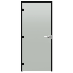 Γυάλινη πόρτα Harvia Black Line με κλειδαριά, σατινέ, 9x21, μαύρο πλαίσιο αλουμινίου 