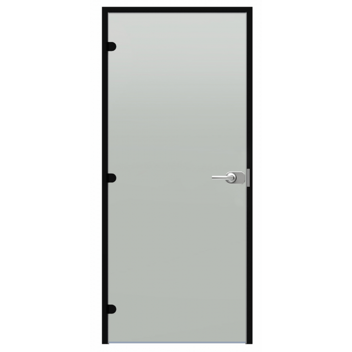 Γυάλινη πόρτα Harvia Black Line με κλειδαριά, σατινέ, 9x21, μαύρο πλαίσιο αλουμινίου