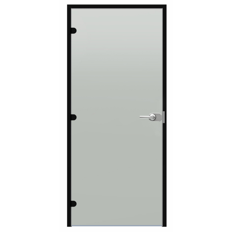 Γυάλινη πόρτα Harvia Black Line με κλειδαριά, σατινέ, 9x21, μαύρο πλαίσιο αλουμινίου