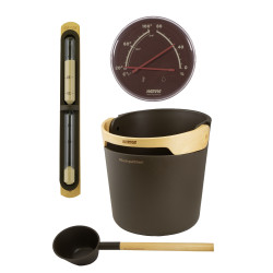 Σετ αξεσουάρ σάουνας HARVIA Helmi, Chocolate Brown