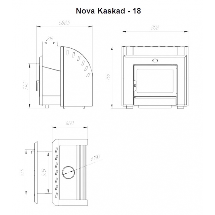 Θερμαντήρας σάουνας με καύση ξύλου - NOVA KASKAD 18