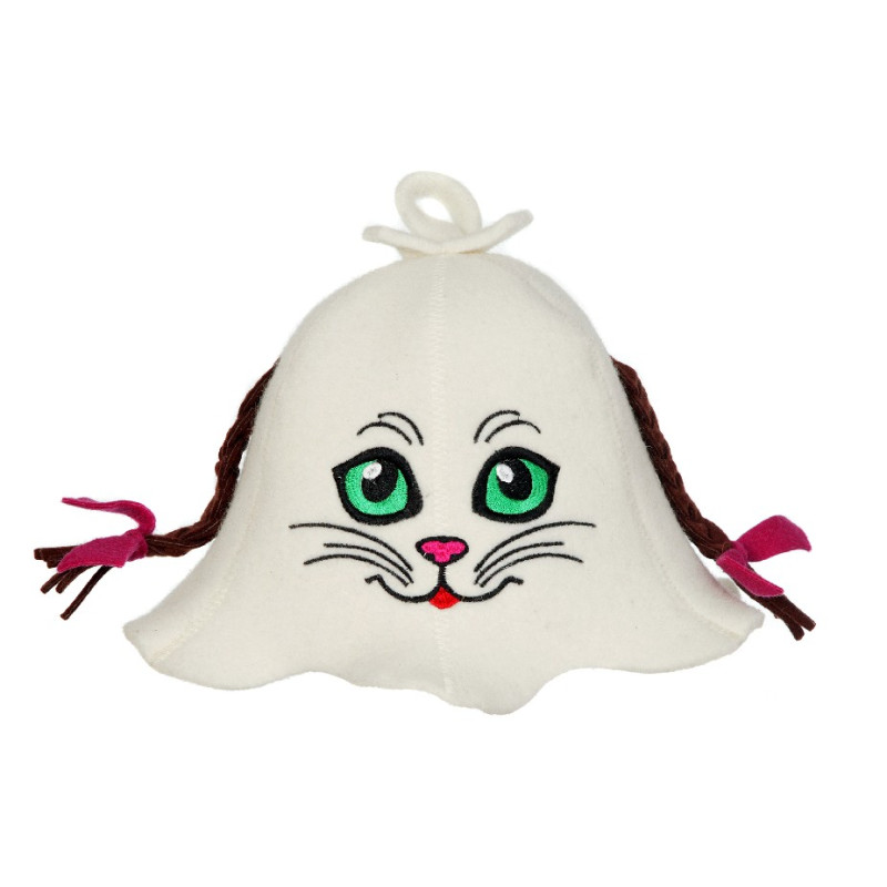 Καπέλο σάουνας - Γάτα με κοτσιδάκια