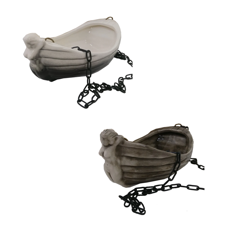 Κεραμικό δοχείο για αρώματα - βάρκα με κορίτσι