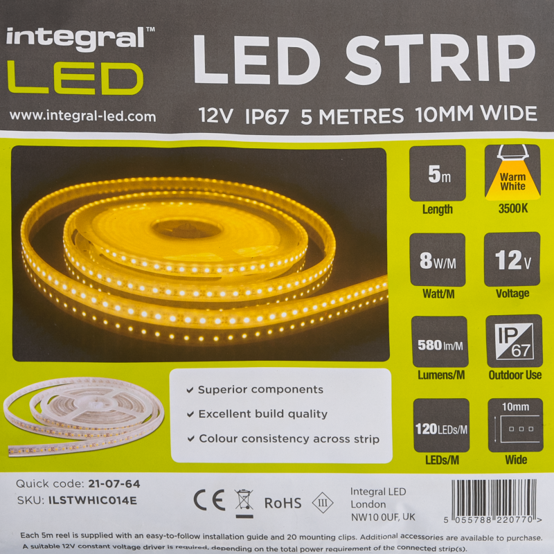 Θερμό λευκό φως LED 12V