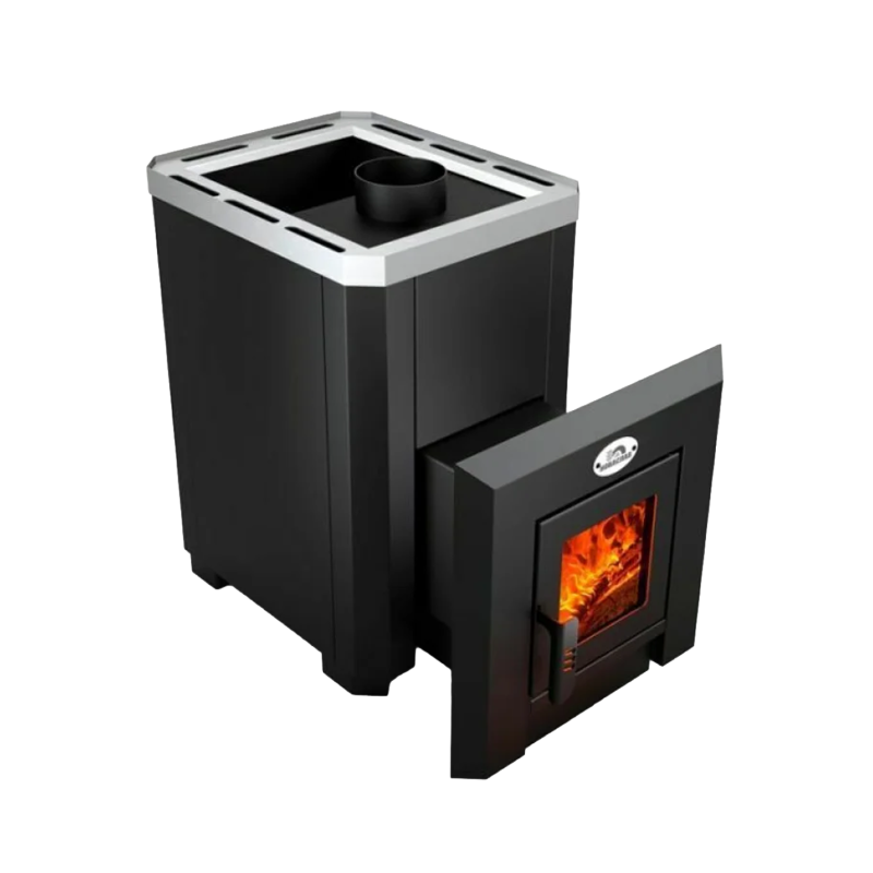 Θερμοσίφωνο σάουνας με καύση ξύλου - NOVA KLASSIK 26 με γυάλινη πόρτα