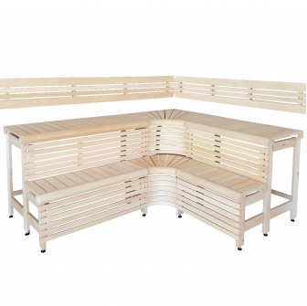 Αρθρωτοί πάγκοι σάουνας με σχέδιο "Sun Corner" 2114 × 2406 mm