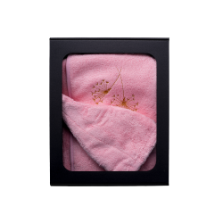 Σετ δώρου σε κουτί δώρου για ΑΥΤΗΝ. Γυναικείο καπέλο και ποδιά σάουνας - ΡΟΖ 