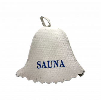 Καπέλο σάουνας - SAUNA, με μπλε γράμματα