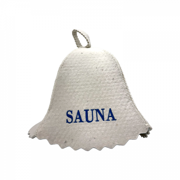 Καπέλο σάουνας - SAUNA, με μπλε γράμματα