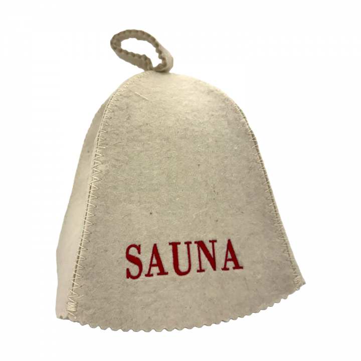 Καπέλο σάουνας - SAUNA, με κόκκινα γράμματα