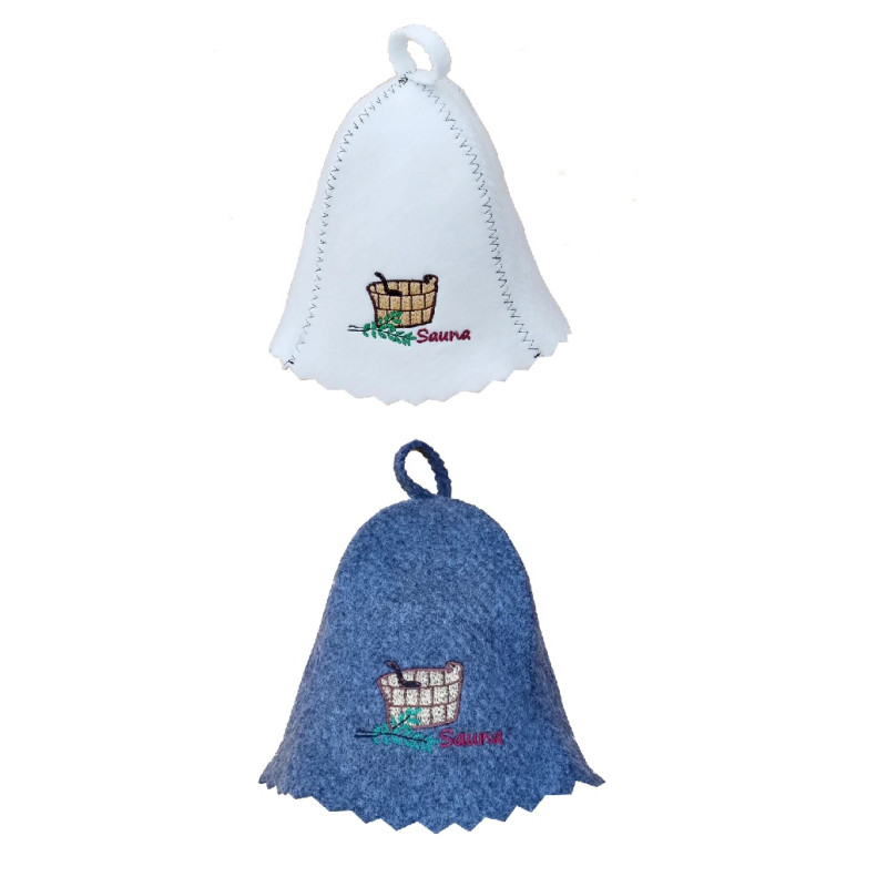 Καπέλο σάουνας - SAUNA με χρυσό κουβά και κουτάλα