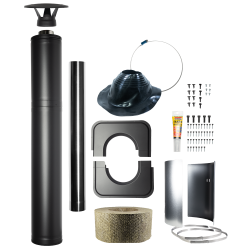 Σετ καμινάδας από χάλυβα με μόνωση - HARVIA, μαύρο 