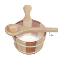SAUFLEX ξύλινος κουβάς και κουτάλα 4 l, πεύκο, κέδρος - 1