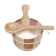 SAUFLEX ξύλινος κουβάς και κουτάλα 4 l, πεύκο, κέδρος