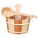 SAUFLEX ξύλινος κουβάς και κουτάλα 4 l, πεύκο, κέδρος