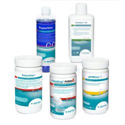 Κιτ συντήρησης για πισίνες με φίλτρο φυσιγγίου, με χλώριο  Κιτ συντήρησης για πισίνες με φίλτρο φυσιγγίου, με χλώριο